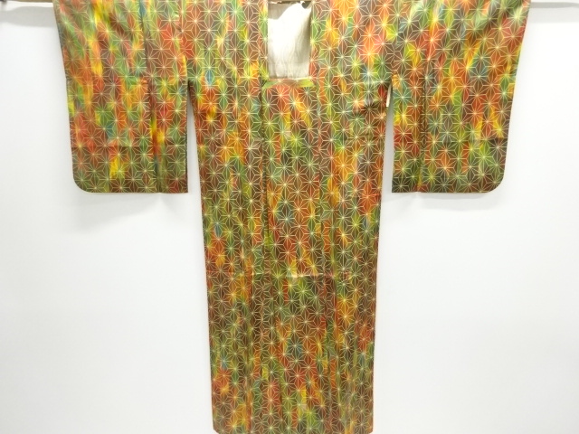 JAPANESE KIMONO / RAINCOAT / SILK / WOVEN ASANOHA